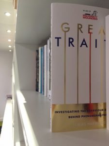 Great Traits book displayed on a bookshelf