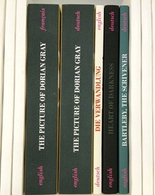 Paprpara books displayed with spines showing