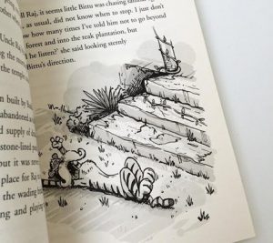 Tigeropolis illustration on book text page