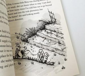 Tigeropolis illustration on book text page